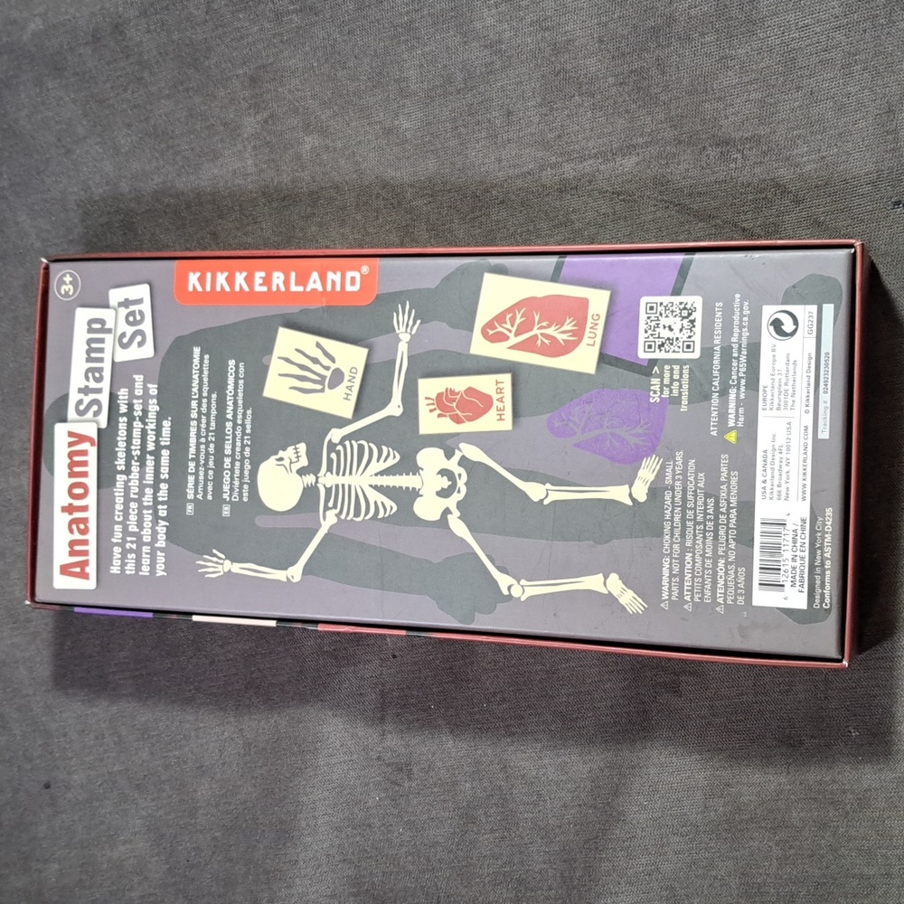 Kikkerland Anatomy Ink Stamp Boxed Set NWOT *UNUSED Age 3+ - Picture 7 of 10